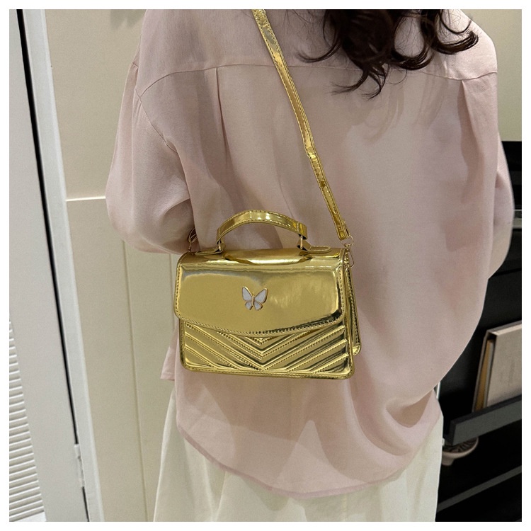 Túi Xách JASMIN NOIR Tote Bằng Da Bóng Kẻ Sọc Có Khóa Thời Trang Cho Nữ