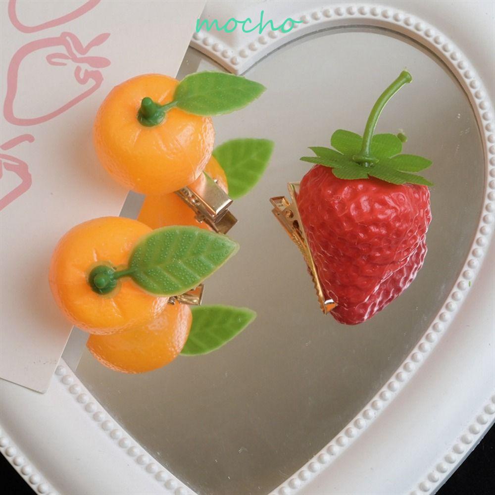 Kẹp Tóc Giả Hình Trái Cam / Thức Ăn Dễ Thương Vui Nhộn Cho Bé