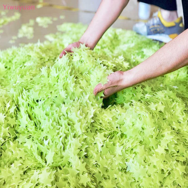Bộ 100 Miếng Dán Tường Trang Trí Hình Ngôi Sao Dạ Quang Mới