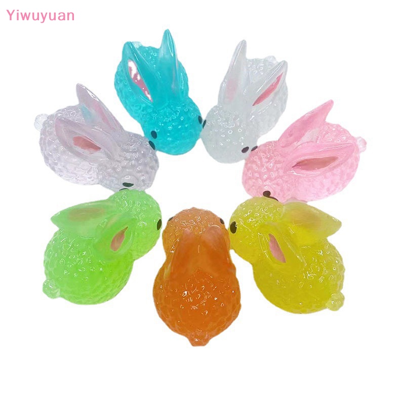 Bộ 5 Tượng Thỏ Mini Phát Quang Trang Trí Tiểu Cảnh Mới