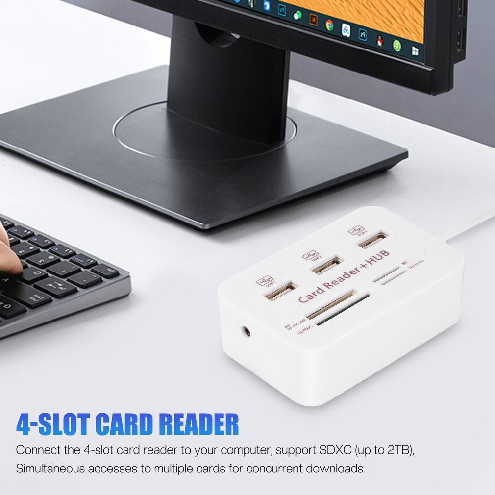 Usb 3.0 Hub 3 Ports Multiport Multifunctional Tf Card Reader Splitter Adapter Computer Pc Laptop Accessories [Q/6]