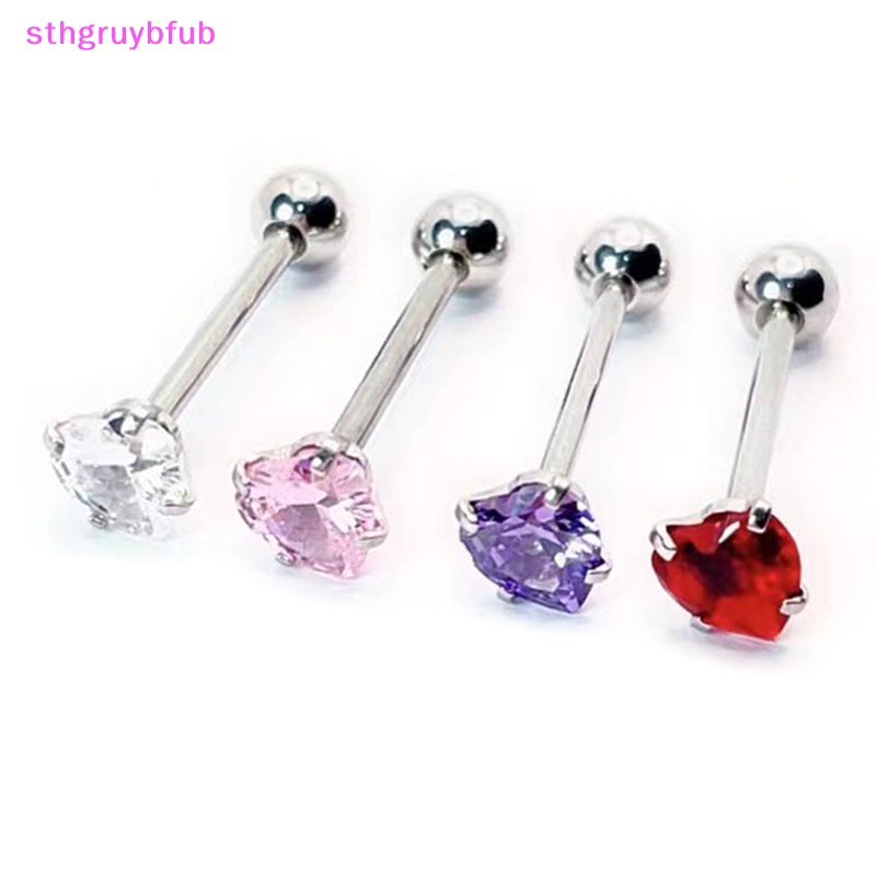 1 Khuyên Lưỡi Bằng Thép Titan Đính Đá Zircon Thời Trang Cho Nữ