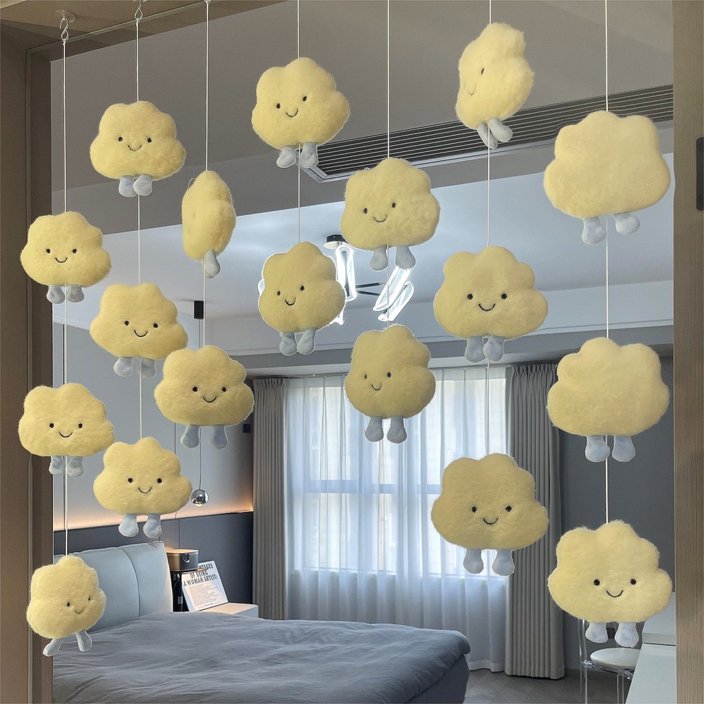 Rèm Cửa Mềm Mại Họa Tiết Đám Mây Phong Cách Nhật Bản Dễ Thương Sáng Tạo Trang Trí Phòng Bé