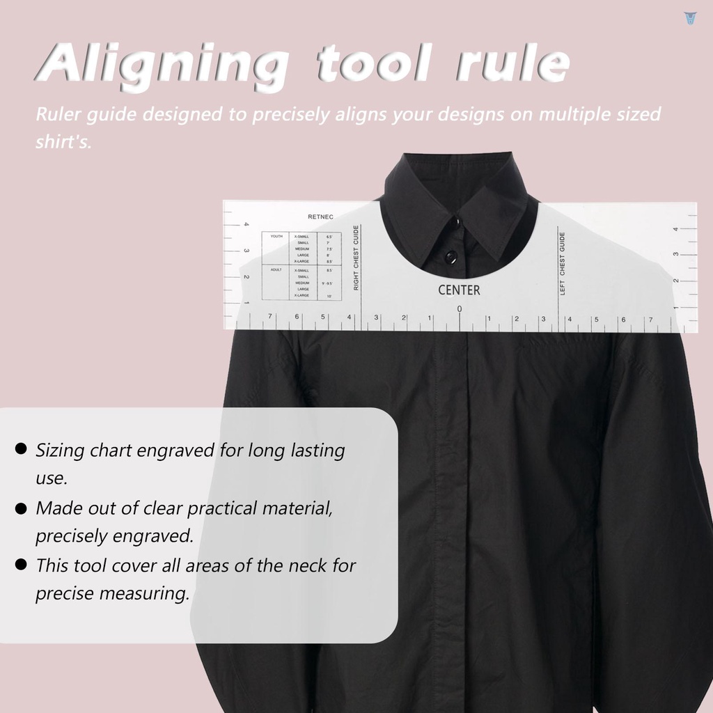 Thước Đo Cổ Áo Thun Bằng Acrylic Trong Suốt Tiện Dụng