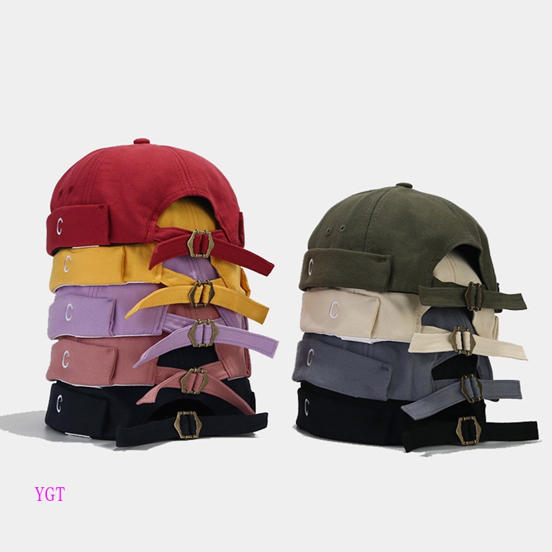 Ygt C Mũ Beanie Cotton Co Giãn Không Vành Họa Tiết Chữ Cái Vòm Dưa Hấu Phong Cách Thủy Thủ Unisex Hợp Thời Trang