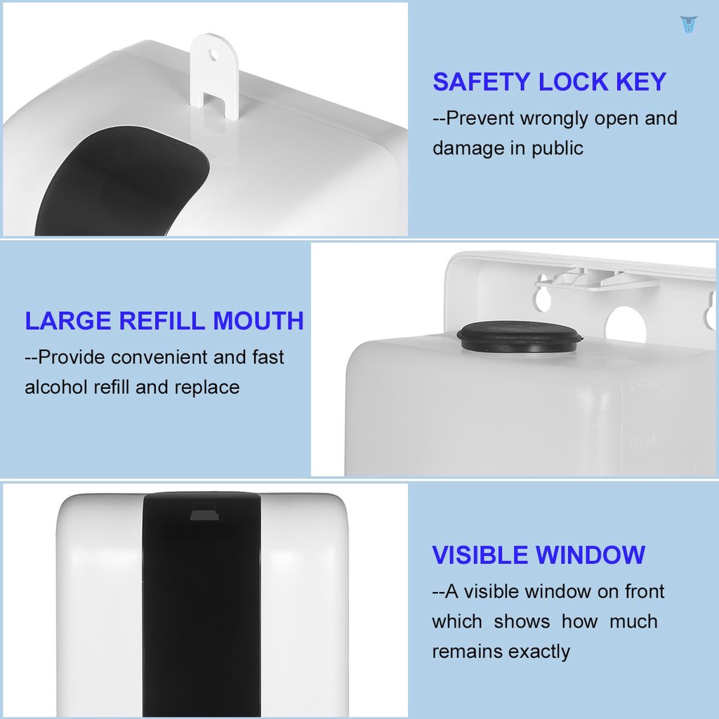 Máy Rót Cồn Tự Động Có Nhiệt Kế °C/°F Bình Xịt Cồn 1200ML Cảm Ứng Hồng Ngoại Không Tiếp Xúc Tiện Dụng Cho Trường Học / Khách Sạn