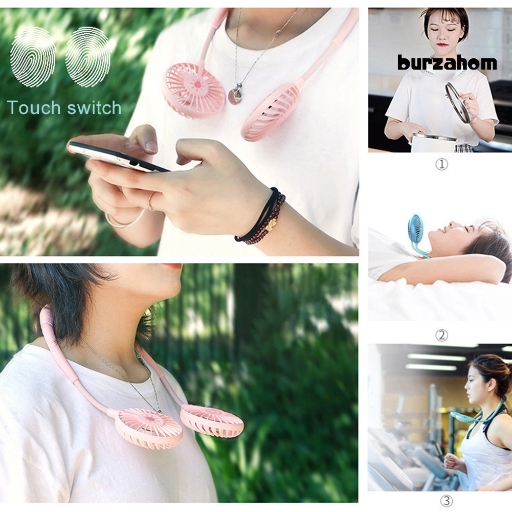 Quạt Làm Mát Đeo Cổ Sạc Cổng USB Có Đèn LED Có Thể Gấp Gọn Tiện Dụng