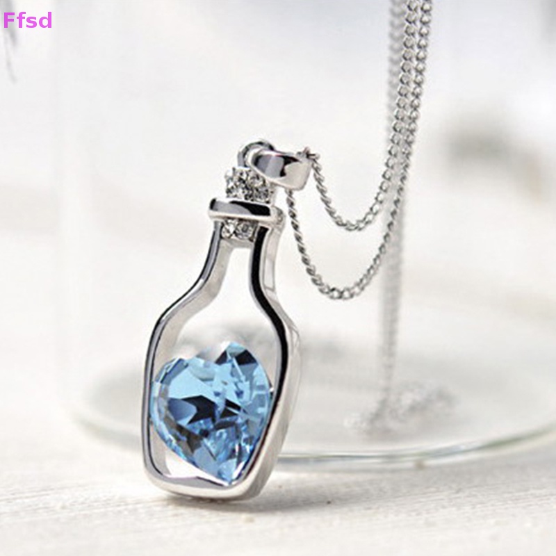 {Ffsd} Dây Chuyền Mặt Lọ Điều Ước Hình Trái Tim Pha Lê Thời Trang Quyến Rũ Cho Nữ