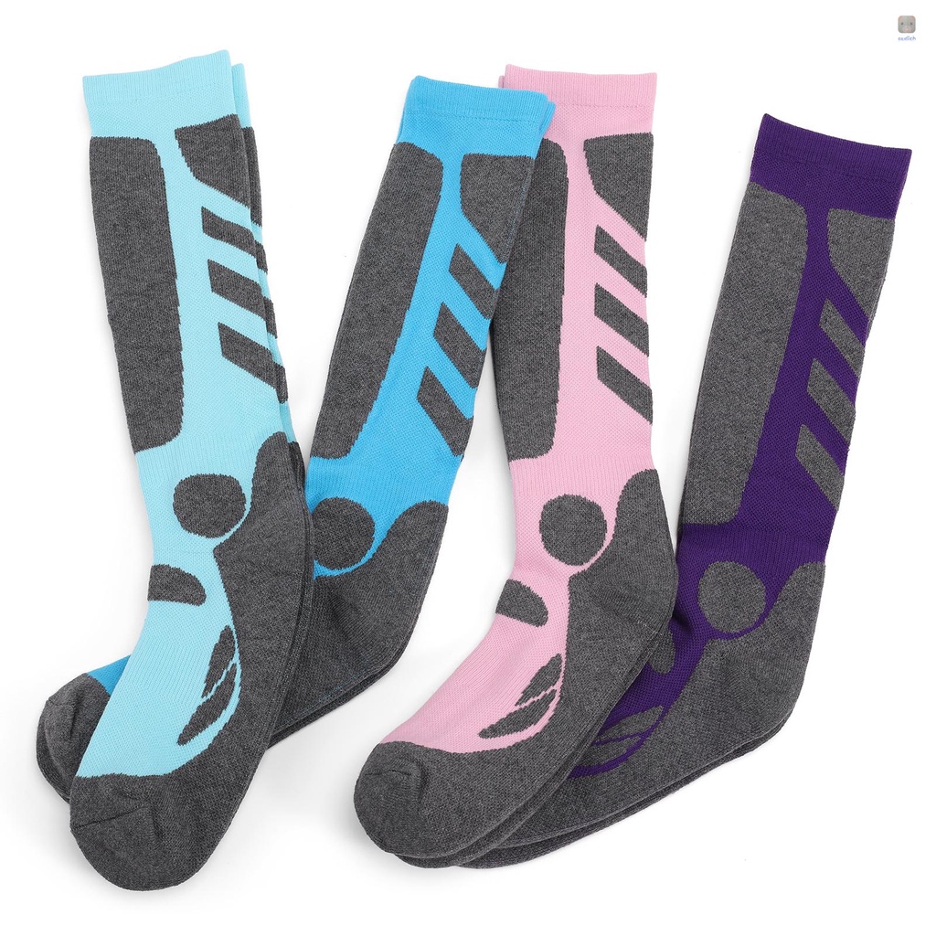 Lixada 2 Đôi Vớ Thể Thao Trượt Tuyết Dệt Kim Dày Thoáng Khí Nhanh Khô Chống Mài Mòn Cho Nữ