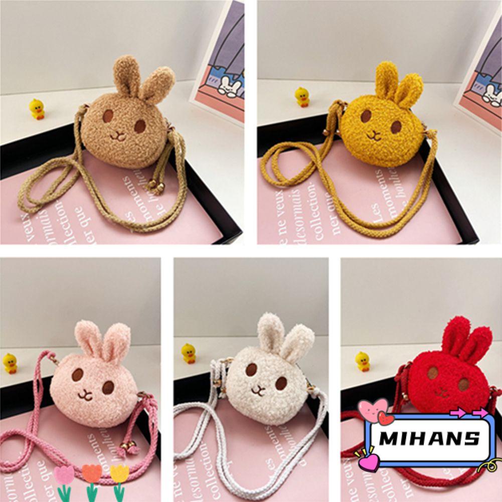 Túi Đeo Chéo Vai Hình Thỏ Lông Xù Mềm Mại Đáng Yêu Dành Cho Trẻ Em