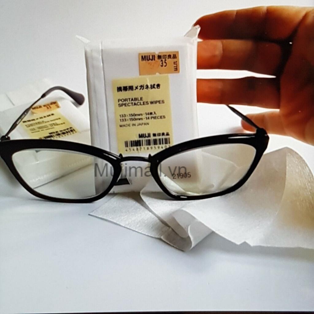 Giấy lau kính muji bỏ túi bằng vải cotton không dệt siêu mịn Muji Chính Hãng