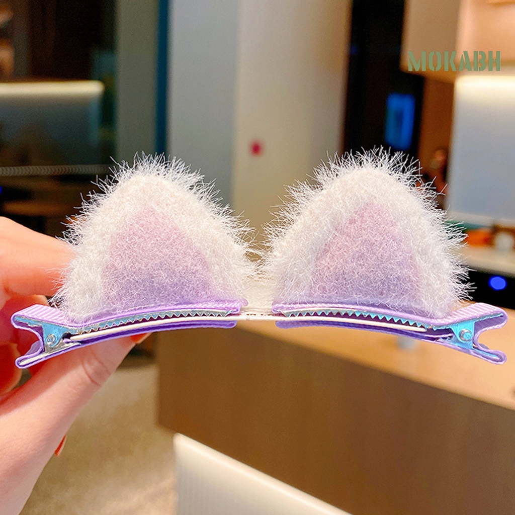 1 Cặp Kẹp Tóc Hình Tai Mèo Nhiều Màu Sắc Quyến Rũ