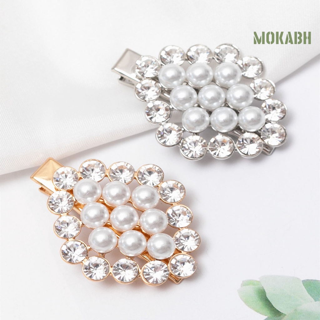 Kẹp Tóc Hình Thoi Đính Ngọc Trai Nhân Tạo Lấp Lánh Thời Trang Cho Nữ