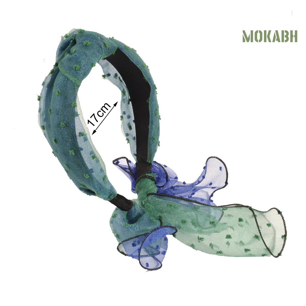 Băng Đô Vải Mềm Mại Bản Rộng Chống Trượt Màu Tương Phản Phong Cách Cổ Điển Dành Cho Bạn Nữ