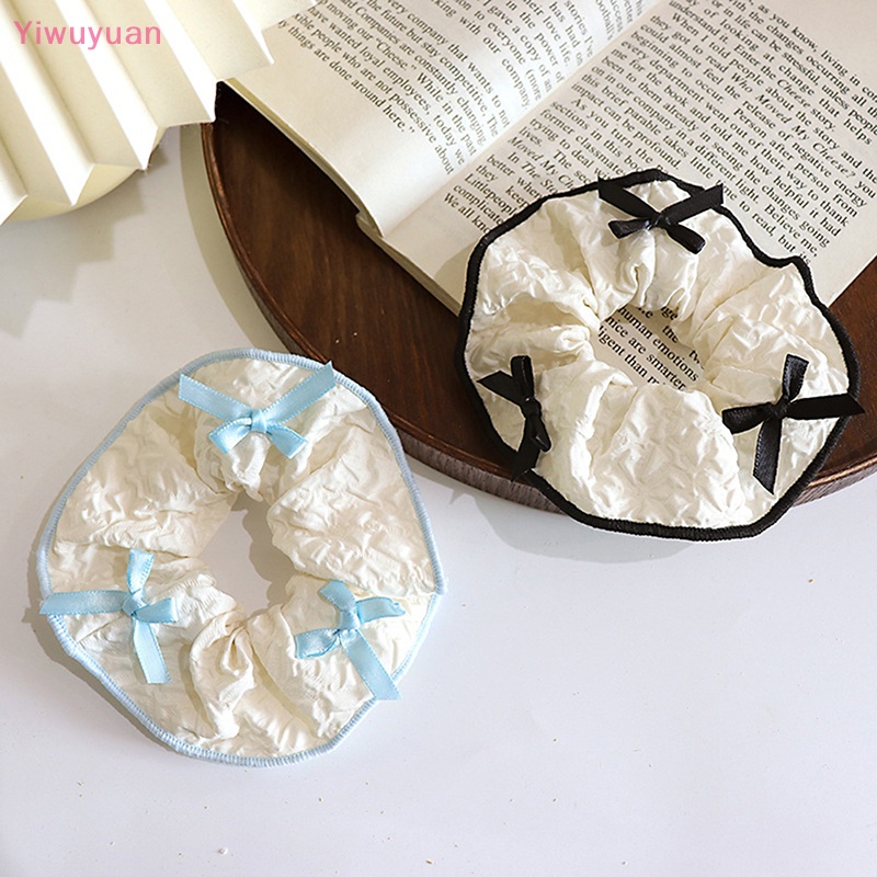 &lt; Yiwuyuan &gt; Dây Buộc Tóc Chất Liệu Da Độ Co Giãn Cao Thời Trang Hàn Quốc