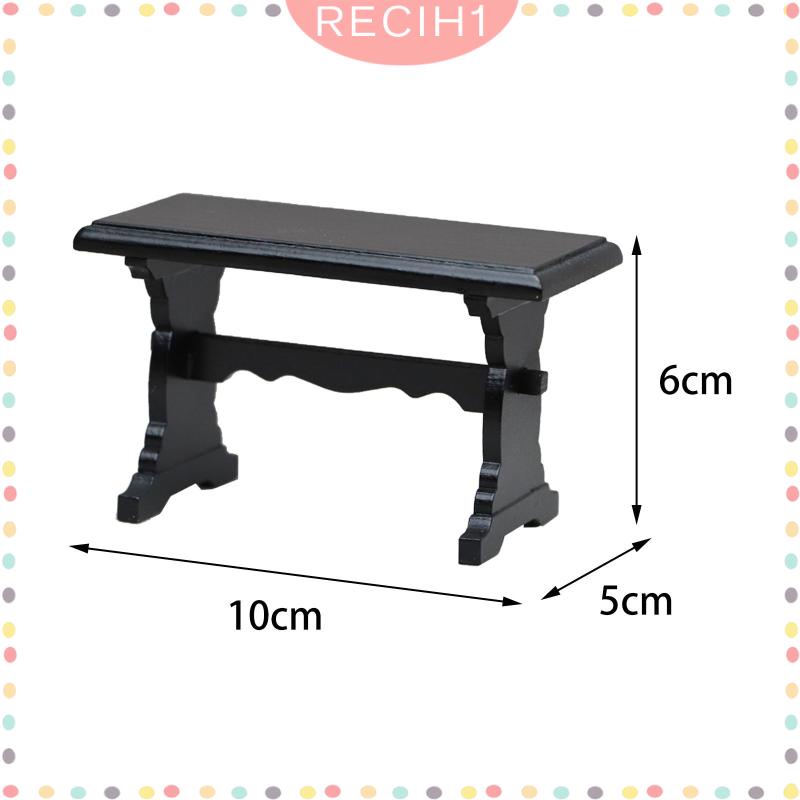 Mô Hình Bàn Máy Tính Bằng Gỗ Màu Đen Phong Cách Cổ Điển Tỷ Lệ 1 / 12 Trang Trí Nhà Búp Bê