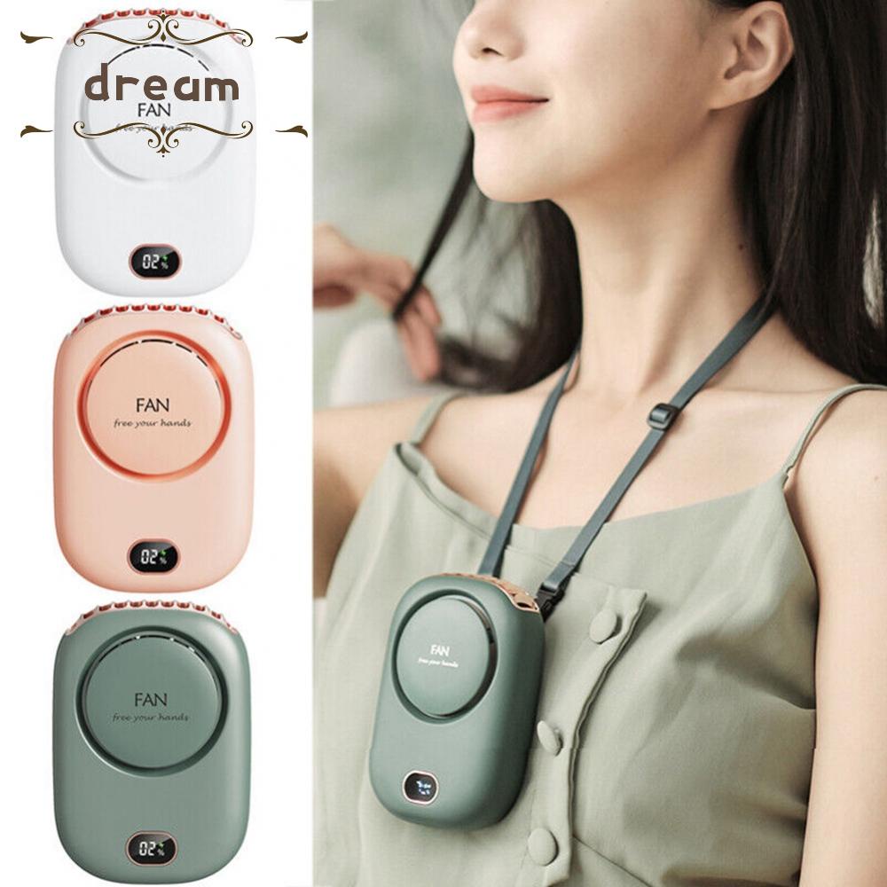 【DREAMLIFE】Fan 1pcs 2000mAh ABS Cooling Hanging Fan DC5.0V/1.0A Desk Fan Neck Fan