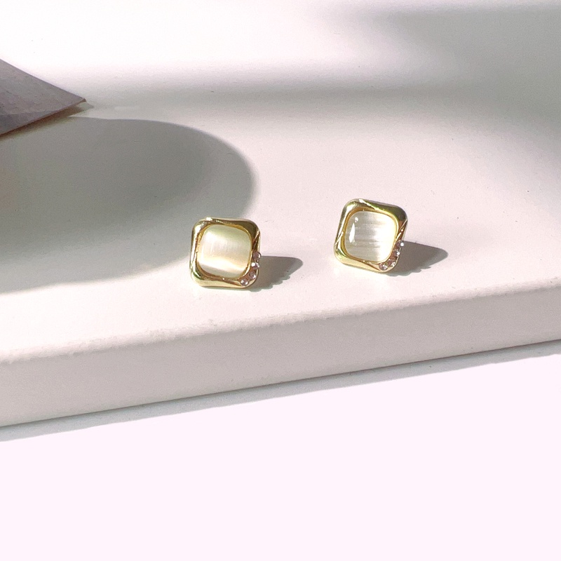 Khuyên Tai Đính Đá opal Cao Cấp Phong Cách retro Mẫu Mới 2023 Dành Cho Nữ