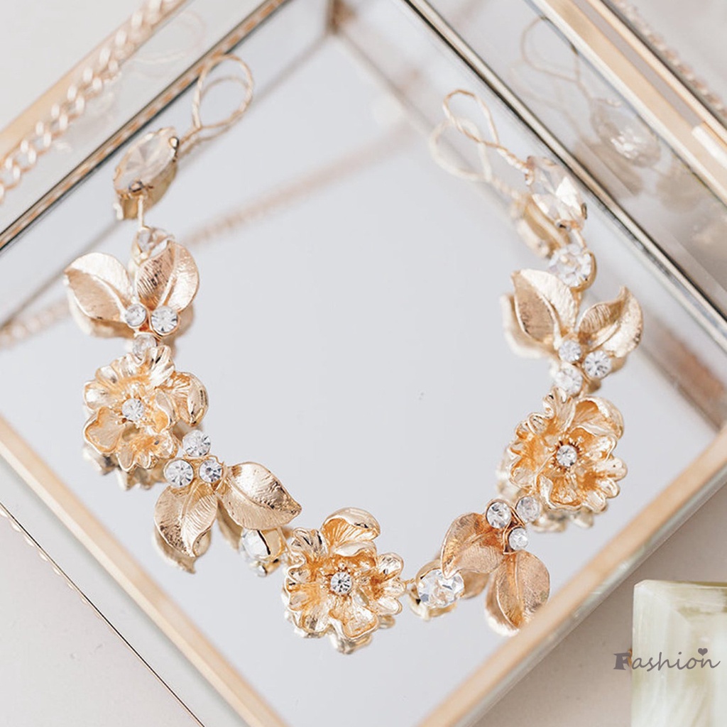 Dây Xích Kẹp Tóc Hình Chiếc Lá Bằng Hợp Kim Mềm Mại Dành Cho Cô Dâu Edge