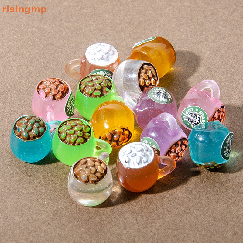 [risingmp] Set 5 Cốc Uống Nước Bằng Resin Cabochon Mặt Phẳng Trang Trí Điện Thoại / Sổ Tay Diy