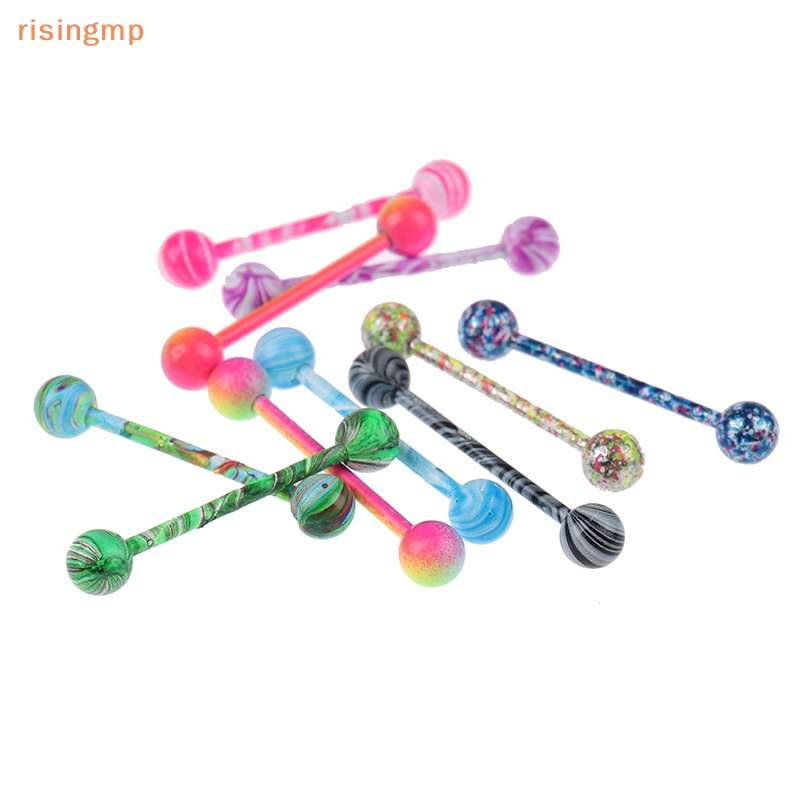 Set 10 Khuyên Lưỡi Bằng Thép Không Gỉ Cá Tính