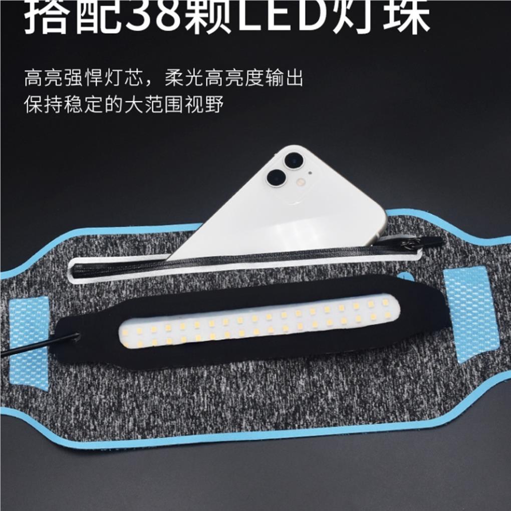 Túi Đeo Hông Gắn Đèn Tín Hiệu Chống Thấm Nước Kèm Sạc USB Tiện Dụng Khi Chơi Thể Thao