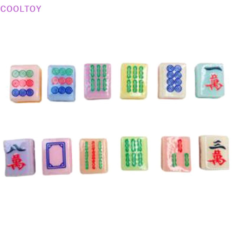 Cooltoy Bộ 5 Mô Hình Mạt Chược Trung Quốc Thu Nhỏ Bằng Nhựa Phát Sáng Trang Trí Thủ Công DIY Bán