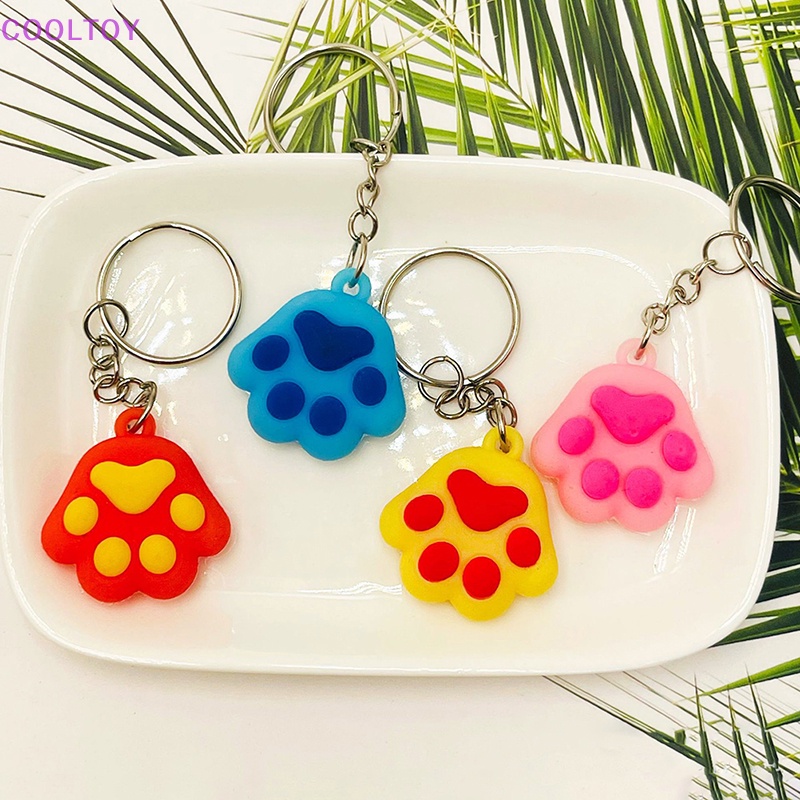 Móc Khóa Silicon Hình Chân Mèo Hoạt Hình Dễ Thương