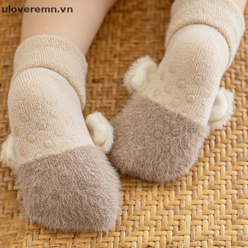 1 Đôi Tất Chống Trượt In Hình Hoạt Hình Xinh Xắn Cho Bé