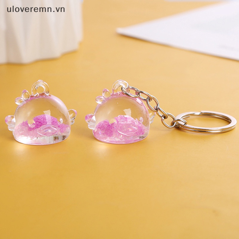 Móc Khóa Hình Gà Con Hoạt Hình Bằng Nhựa Resin Phát Sáng DIY