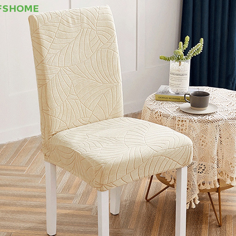 1 Vỏ Bọc Ghế Ngồi Bàn Ăn Bằng Vải Jacquard Spandex Dày Dặn Co Giãn Chống Trượt Mới