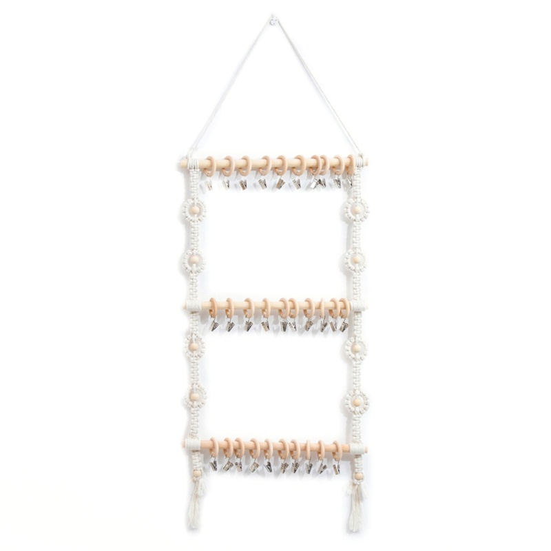 Giá Gỗ Treo Kẹp Tóc Thiết Kế Tua Rua Vui Nhộn