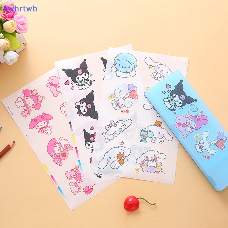 Set 5 Miếng Dán Pvc Trong Suốt Họa Tiết Hoạt Hình My Melody Cinnamoroll Kuromi Mới