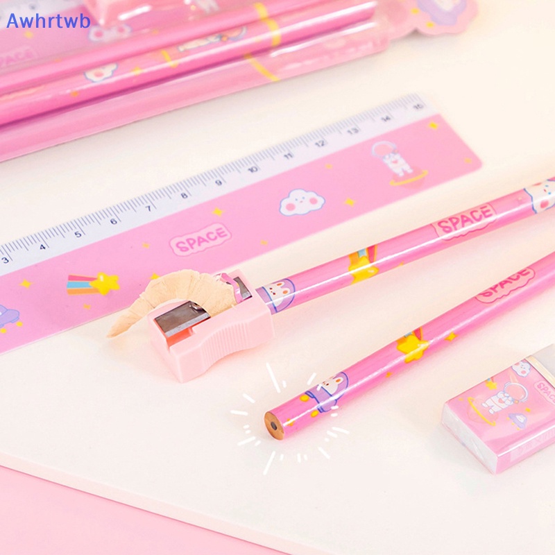 1 Bộ Bút Chì Họa Tiết Hoạt Hình Dễ Thương Dành Cho Học Sinh Mới