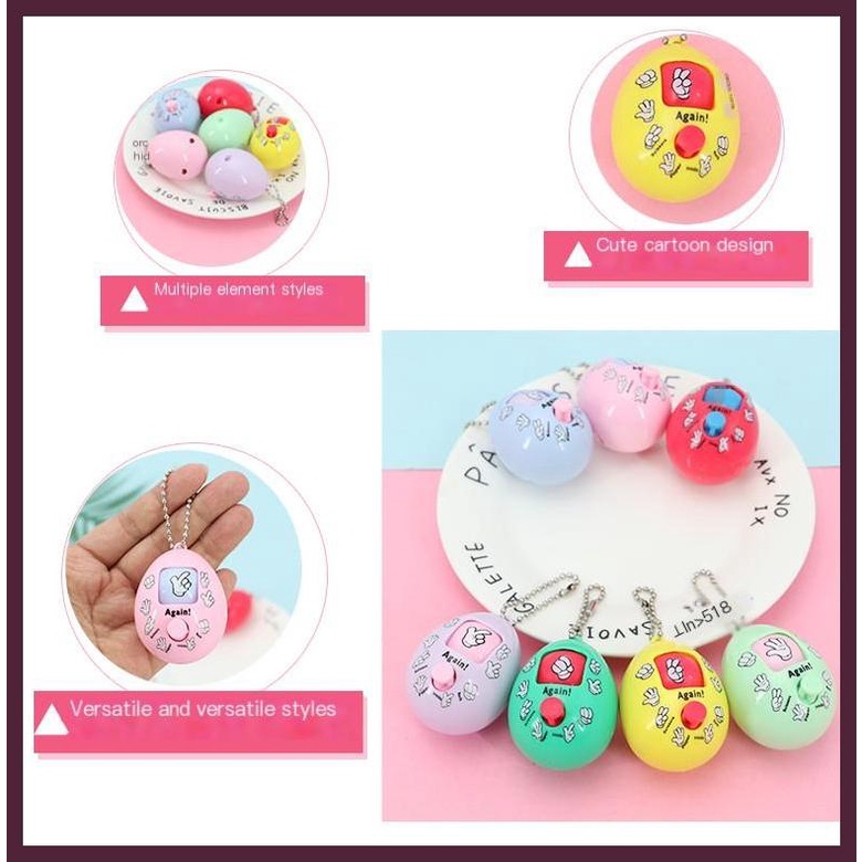 Móc Khóa Hình Viên Trứng Đồ Chơi Rock-Poper-Scisors Fair Duel Hoạt Hình Dễ Thương Đa Năng