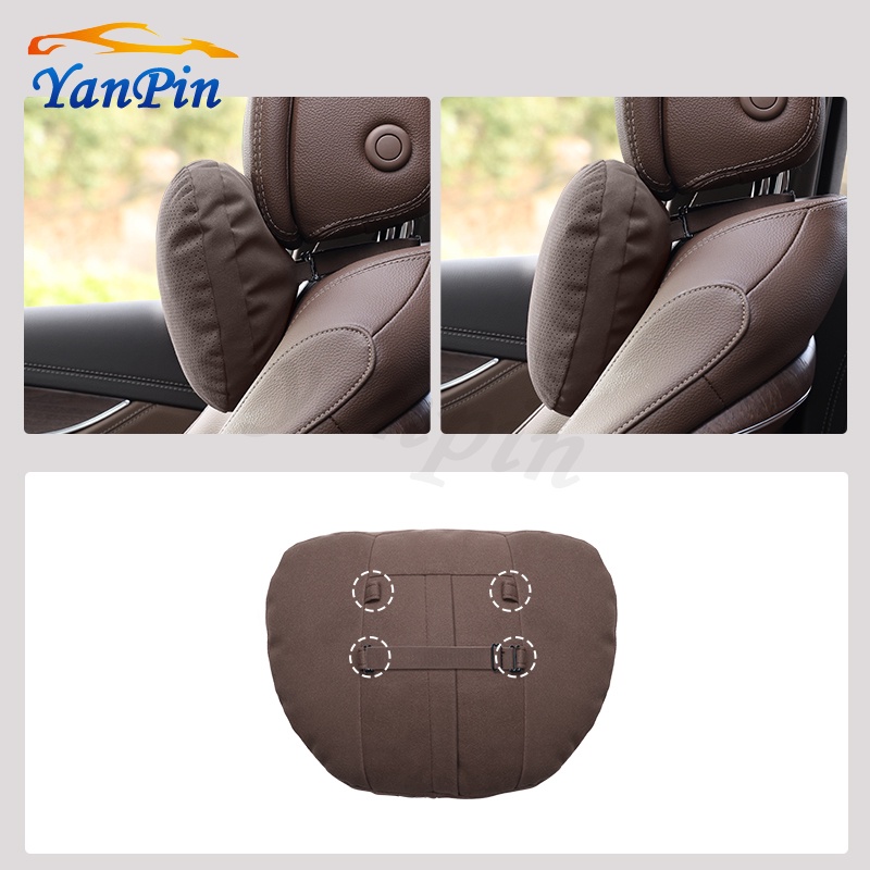 Gối Tựa Đầu / Lưng Chất Liệu Da Lộn Cho Xe Hơi Mercedes Benz W210 W124 W203 W204 C200 W140 W176 W205 W123 W220 W211 W212 GLA GLB AMG