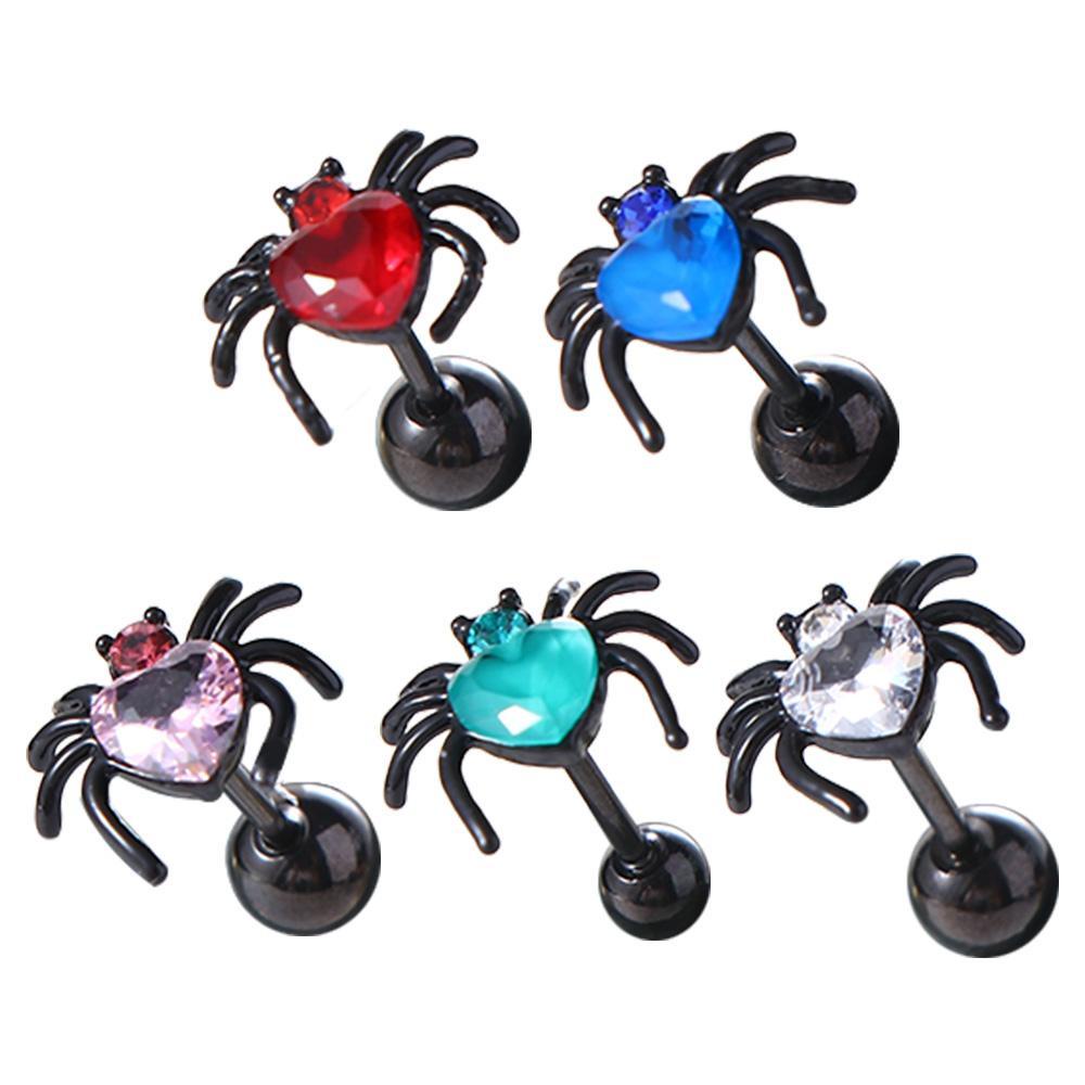 LOMBARD Khuyên Tai Xỏ Lỗ Nhiều Màu Sắc Phong Cách Ins Ngọt Ngào Cho Nữ