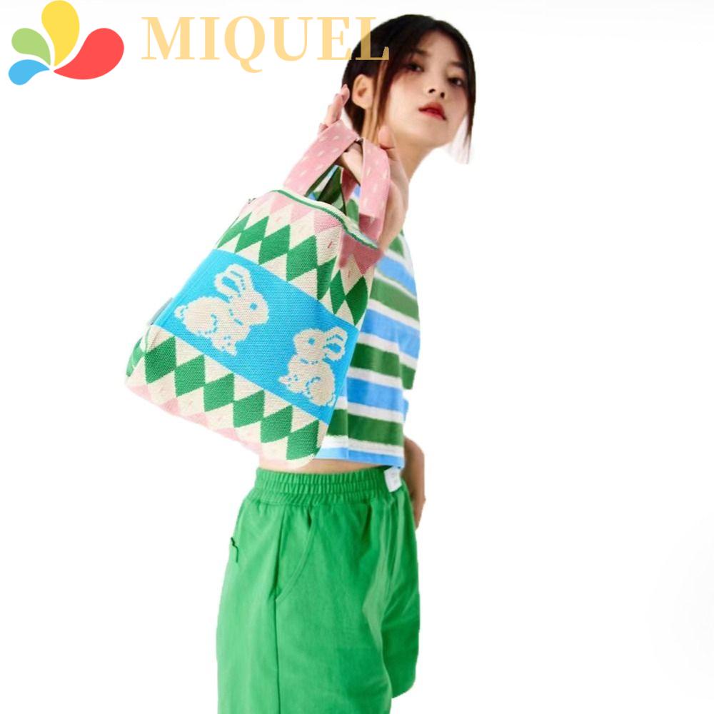 Ví Đựng Son Môi / Đồ Trang Điểm Sức Chứa Lớn In Họa Tiết Thỏ Và Chữ Phong Cách Hàn Quốc Dễ Thương Dành Cho Nữ