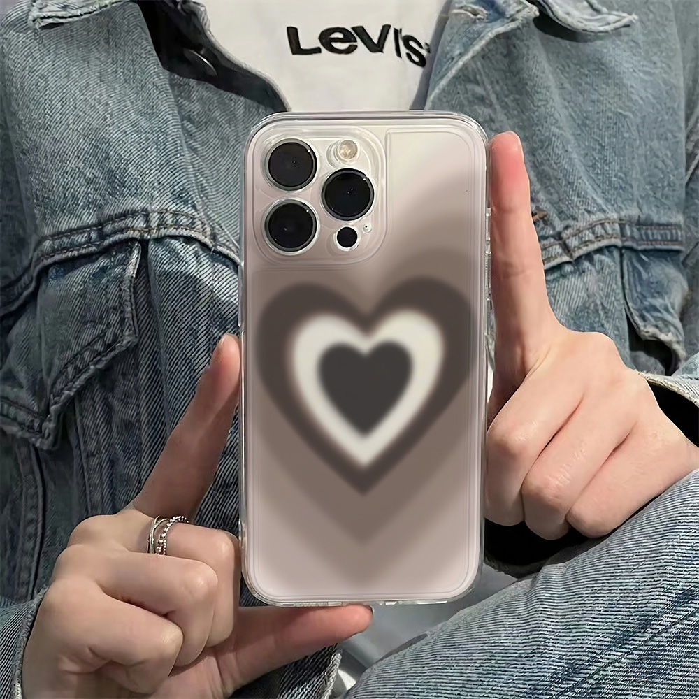 ✅Ốp Điện Thoại Mềm Màu Đen Chống Sốc Hình Trái Tim Cho Iphone 13max 11 14Pro 12Plus 786In UYVE