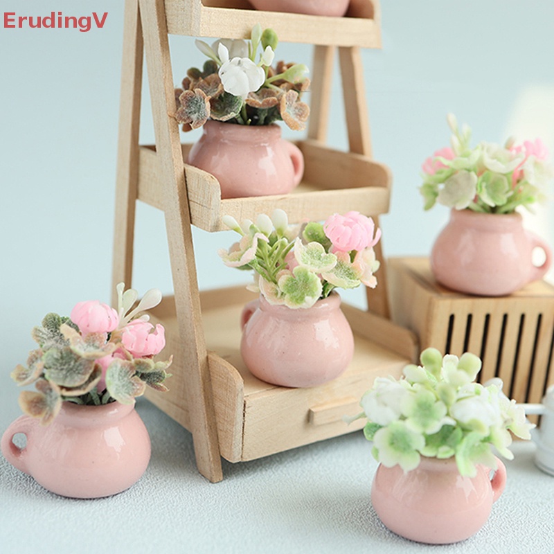 Chậu Hoa 1 / 12 Dùng Trang Trí Nhà Búp Bê Màu Sắc Ngẫu Nhiên