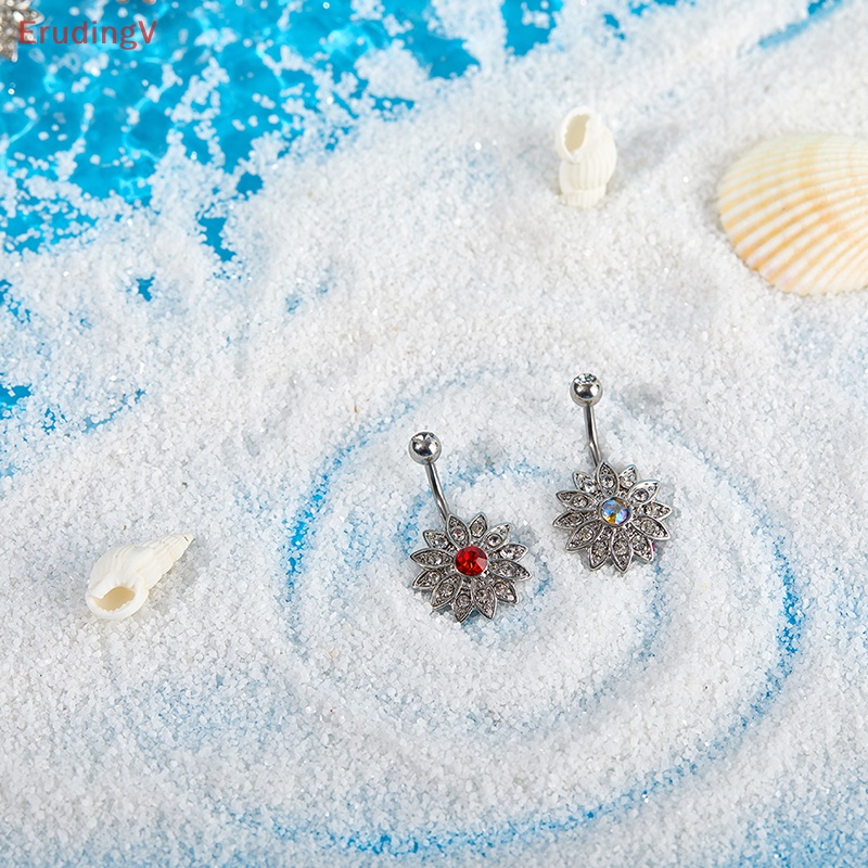 Khuyên Rốn Hình Hoa Đính Đá Pha Lê Thời Trang Cho Nữ
