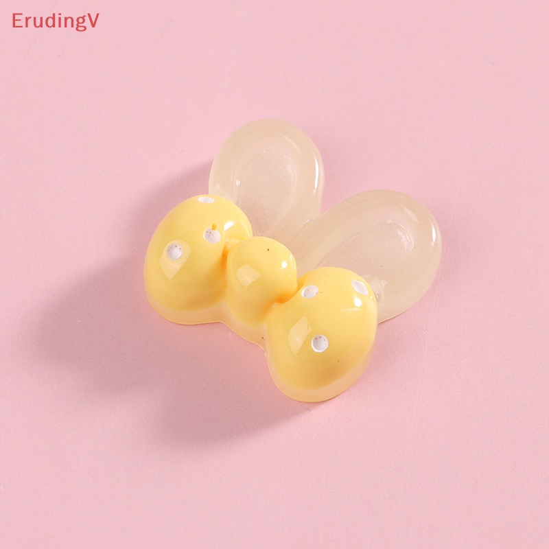 Set 10 Phụ Kiện Trang Trí Hình Tai Nơ Bằng Nhựa Resin Kích Thước 21 * 19mm DIY