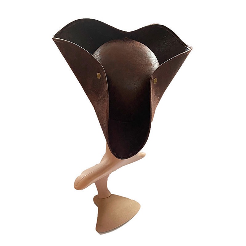 Ygt Mũ Cướp Biển Giả Da Màu Nâu Dùng Hóa Trang Halloween