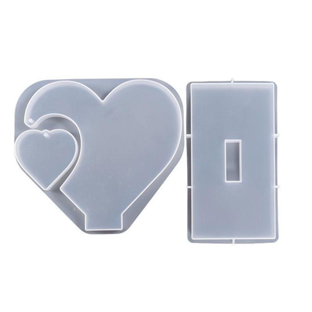 Khuôn Silicon Làm Khung Ảnh Hình Trái Tim Đôi Thủ Công Tinh Tế Thời Trang DIY