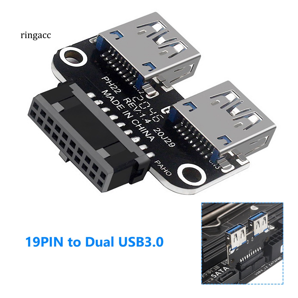 Bo Mạch Chủ Chuyển Đổi Usb 3.0 19 / 20 Pin Sang Hai Cổng Usb 3.0 Mini Cho Máy Tính Bàn