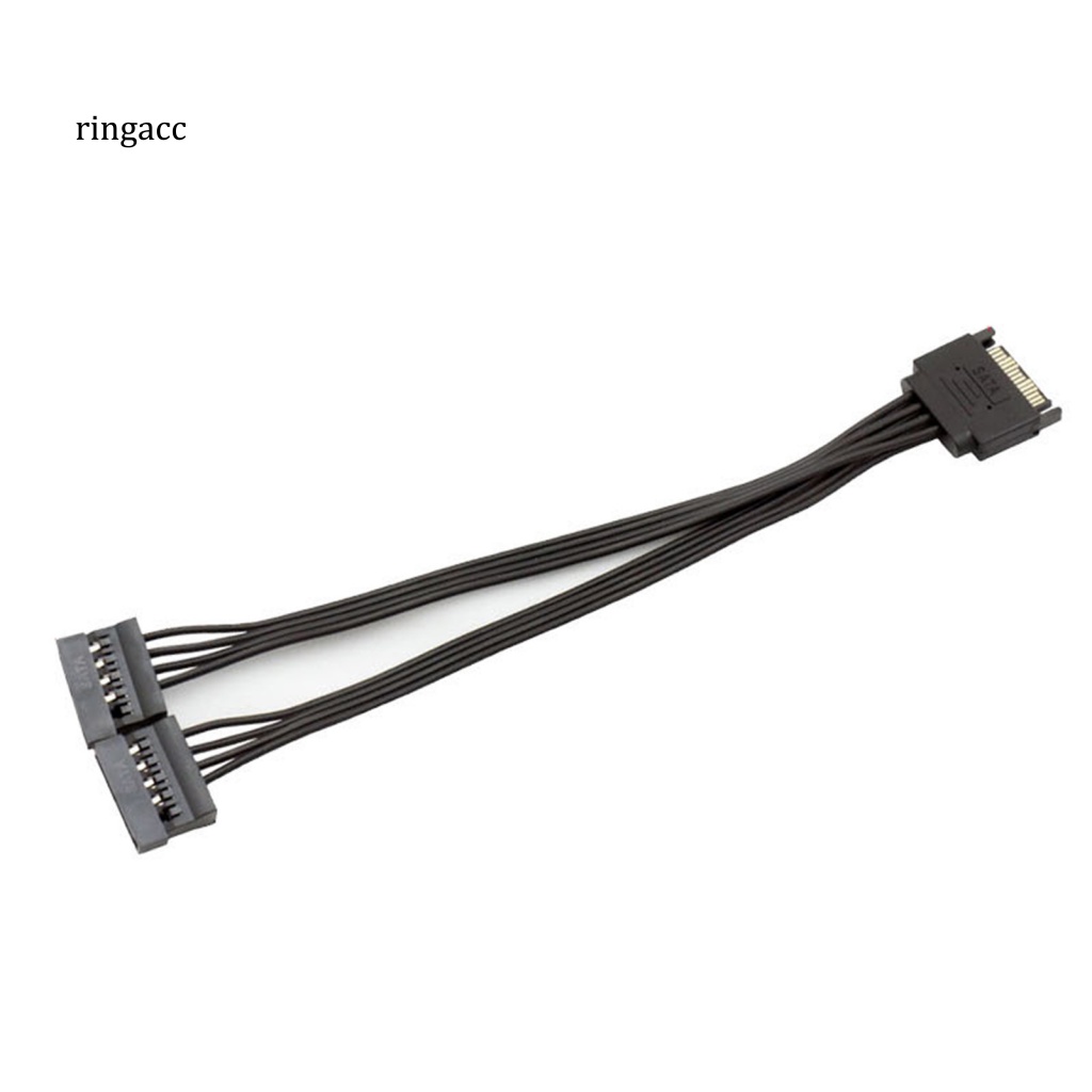 Dây Cáp Nguồn SATA Chuyển Đổi Từ 1 Sang 2 15Pin Male Sang 2 15Pin Female SATA
