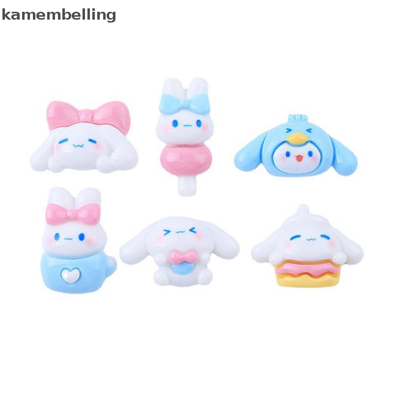 Set 10 Phụ Kiện Kẹp Tóc / Điện Thoại Hình Chú Chó Trắng Bằng Keo Dán DIY