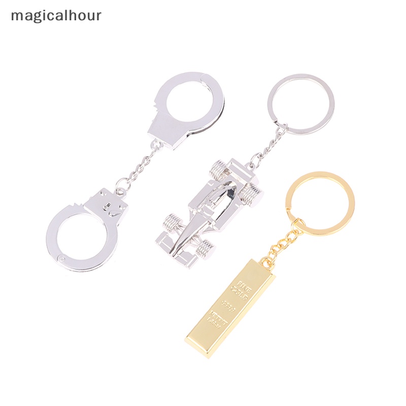 Magicalhour ^ ^ Móc Chìa Khóa Mini Bằng Hợp Kim Kẽm Hình Chữ Nhật Màu Vàng Kim Dễ Thương Mới