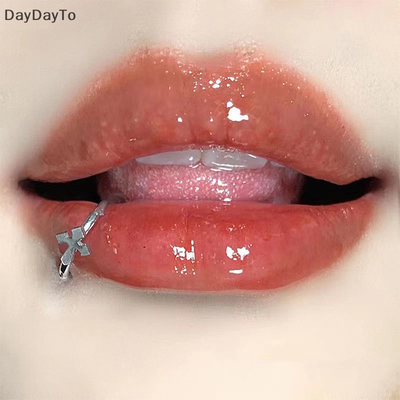 Khuyên Xỏ Môi Bằng Thép Titan Thiết Kế Chéo Sg Labial Cá Tính Cho Nữ Daydoyto