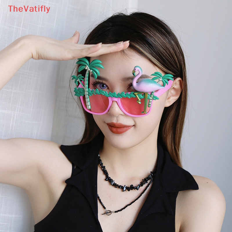[Thevalifly] Kính Râm Hình Chim Hồng Hạc Vui Nhộn Trang Trí Tiệc Bãi Biển Hawaii